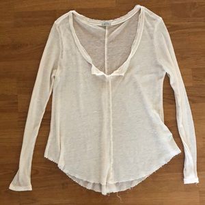 Ecoté Cream Long-sleeved Mesh Shirt